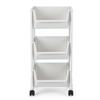 NONE Carrello Portaoggetti 3 Ripiani con Ruote, Organizer Salvaspazio Cucina Bagno, Scaffale Plastica Cassetti Aperti Bianco