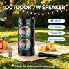 NONE Altoparlante Bluetooth 7W Portatile Wireless Bluetooth 5.0 con 2 Driver da 4 Pollici, Microfono Cablato, Telecomando, TWS per Karaoke, Feste, Intrattenimento Musicale Domestico e all'Aperto