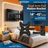 NONE WETECH W5522 Supporto da Parete per TV a Doppio Braccio Articolato Resistente 14‑42 Pollici Max 50kg ±15 ° Supporto inclinabile e orientabile VESA 50x50‑100x100 per monitor a schermo piatto