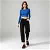 NONE Jeans balloon donna neri vita alta lavaggio scuro,denim vestibilità morbida ampia tasche classiche,stile casual streetwear urbano,silhouette arricciata ideale per outfit quotidiani e uscite FX5314‑3