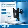 NONE Supporto da Parete Universale per TV WETECH W5517, Braccio Singolo per Schermi da 14-42 Pollici, Carico Massimo 36kg ±60 ° Supporto da Parete per Monitor Inclinabile e Girevole VESA 200x200