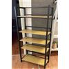 NONE Scaffale Libreria 5 Ripiani Legno e Acciaio Nero 100x40x220 cm Portaoggetti Garage Soggiorno Balcone Giardino