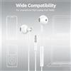 NONE Auricolari semi-in-ear con cavo da 3,5 mm, cuffie stereo con bassi, controllo del volume e microfono integrato per smartphone, MP3, laptop e tablet.