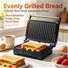 NONE Griglia per Panini da 1050W con Piastra Antiaderente, Apertura a 180 Gradi, Ideale per Colazione, Carne, Pane, Elettrodomestico da Cucina per Uso Domestico