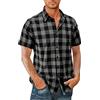 Onsoyours Camicia da Uomo Casual Scozzese Camicia a Quadri con Maniche Corte Slim Fit Top Camice Uomo Estate Stile Elegante e Classico da Uomo Cerimonia Business