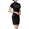 STIOEDYUAN Cheongsam Abito da donna Qipao Slim Fit manica corta aderente colletto alla coreana spacco laterale stampa floreale cinese abito drago