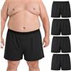 Hellomamma Boxer Uomo Taglie Forti: 100% Cotone Larghi con Bottoni Davanti | Fascia Elastica Morbida 3,5 CM Vita Alta Senza Etichetta Casa Sonno Uso Quotidiano Traspiranti XL-5XL Pacco da 4