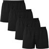 ZAKASA Boxer Larghi Taglie Forti: 100% Cotone Uomo Mutande con Bottoni | Senza Etichette Elastica da 3.5 CM Morbido Traspiranti per Casa Quotidiano XL-5XL Pacco da 4