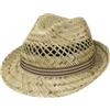 LIPODO Striped Ribbon Trilby Cappello di Paglia Unisex 100% Paglia Made in Italy Cappello da Sole Estivo