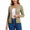 Dosieyeo Cardigan da donna, elegante, a maniche lunghe, con motivo a treccia, morbido, girocollo, con bottoni, per autunno