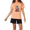 In One Clothing - Pigiama corto da ragazza, morbido jersey singolo in 100% cotone e pantaloni a forma di bermuda
