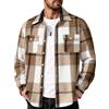 COOFANDY Camicia di flanella da uomo, a maniche lunghe, a quadretti, per il tempo libero, con tasca sul petto, camicia a quadri, vestibilità regolare, camicia da motociclista