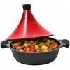 Joeji's Kitchen Tagine Marocchino Antiaderente 28cm - Pentola Tajine e Coperchio Conico - Induzione - Facile da Pulire - Cibi Saporiti e Teneri Slow-Cooked Agnello Maiale Pollame Pesce