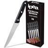 IPEA Coltelli da Tavola per Bistecca e Carne - SET DA 6 - Coltello Affilati con LAMA LISCIA in Acciaio Inox per Tagliare Carne e Alimenti a Pranzo e Cena - Posate - Coltelli per Casa e Cucina