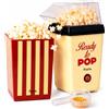 Fisura - Macchina per popcorn originale "Ready to pop". Popcorn senza olio. | Macchina popcorn elettrica ad aria calda, senza olio. Pronti in 3 minuti. Include cucchiaio dosatore e secchiello da 2 litri.