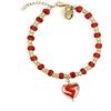 Venetiaurum - Bracciale con Cuore Pendene in Vetro Originale di Murano e Argento 925 - Gioiello made in Italy certificato