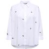 ONLY Onlnew Lina Grace LS EMB Shirt Noos Wvn Camicia a Maniche Lunghe con Chiusura a Bottoni, Bianco, XL Donna