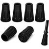 Terraxis 6 Pezzi Gommini per Bastoni Trekking 11 mm, Puntali in Gomma per Bastoncini Trekking e Nordic Walking, Tappi di Ricambio per Bastoni da Passeggio e Montagna, Accessori Trekking, Nero