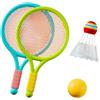 Pffiocix Bambini amichevole Badminton Racchetta Combo Softball Indoor Outdoor Tennis Ball Player Badminton Set per bambini