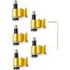 Tdoutop 5 Pezzi Adattatore Freni Bicicletta Clip Tubo Idraulico Guida Cavi Fissaggio Derivazione in Acciaio Resistente Adatto per Mountain Bike Strada, Oro