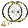 KUNYOS Set di Ruote da Corsa 700C con Sgancio Rapido, Freni A Cerchio, Ruota Anteriore E Posteriore per Biciclette, Cerchi in Lega di Alluminio, Mozzi 20/24H per Cassette 8/9/10/11 velocità
