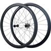 KUNYOS Ruote Bici da Strada Carbonio 700C Copertoncino Cerchio V Freno 38/50 mm Ruote da Corsa per Bicicletta 28 mm Larghezza 45# Raggi Solo 1830G Opaco
