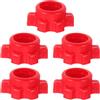 POPETPOP 5 Pezzi Dado di Bloccaggio per Bilanciere e Manubri 25mm, Rosso | PVC Elettroplaccato e Lucidato, Installazione Facile, per Barra Filettata, Palestra Domestica e Balcone
