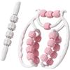 Tdoutop Rullo Massaggiante a 20 Ruote con Bastone per Schiena E Gambe, Rosa