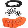 Kisangel Kit di 6 Pezzi per Fissaggio con Anelli a D per Kayak e Cordino | Corda elastica con gancio per riporre la barca, fissaggio per il trasporto di SUP, toppa in PVC per gommone, kayak, tender,