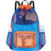 Generic Borsa da spiaggia in rete | Grande zaino con coulisse con tasche multiple e | Borsa leggera traspirante per nuoto e piscina, per una facile organizzazione, per spiaggia, nuoto, piscina, palestra