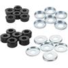 VOSAREA Cuscinetto Antiurto per Skateboard e Pattini Rotelle, Foro 10mm Doppia | PVC Nero, Installazione Semplice, per Uso Indoor e Park Skating, Set Accessori Inclusi