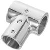 VALICLUD Raccordo a T in Acciaio Inox 25mm per Corrimano Nautico | Design a Tre Vie ad Angolo Retto, Smontabile e Semplice da Installare, per Sistemi Marini e Yacht