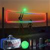 WinnerWhy Rete da pallavolo professionale a LED, 9,5 x 1 m, rete luminosa portatile con telecomando per pallavolo misura 5, cavo in acciaio per spiaggia, piscina, gioco