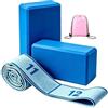 Fonowx Set da Pilates con Cinghia Smussato Resistente, Blocco da Pilates con Cinghia, Elastico, per Casa, Palestra,