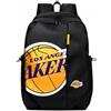Great Branding NBA Los Angeles Lakers - Zaino nero | Per la scuola e il tempo libero, prodotto con licenza NBA, tasche laterali in rete, spalline imbottite, versatile