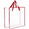 KiBcsLic Custodia Trasparente con Manici | Leggera, Borsa Portaoggetti con Cerniera, Robusta, Borsa Portaoggetti Trasparente, per Trasloco, Rosso