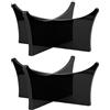 Warmhm 2 Pezzi Supporto Acrilico Trasparente per Palloni Rugby e Pallavolo | Base Ispessita, Montaggio Semplice, Manutenzione Facile, Finitura Nera, per Esposizione Domestica e Ufficio