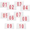 HEMOTON 10 Pezzi Pettorine Numerate da Gara 01-10, Tessuto Bianco per | Tearproof, Riutilizzabili e Leggere, per Gare su Pista, Giochi e Atleti