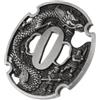 BESTonZON Tsuba Giapponese Foro 2,6x0,7 CM con Drago Inciso, in Metallo | Ricambio per Allenamento e Uso Cerimoniale, Installazione Stabile, Migliora Stabilità e Comfort Impugnatura