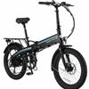 nakxus Bicicletta elettrica 20F063 da 20 pollici, batteria da 48 V 11,6 Ah estraibile, motore da 250 W, display LCD, 7 marce, portata 55-80 km, 25 km/h, IPX5 impermeabile per adulti