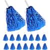 BESTOYARD 16 Pezzi Pompon da Cheerleading in Pet Blu, Leggero | Impugnatura Comoda, Facile da Afferrare, Forma a Pallina, Adatto a Routine e Giochi Scolastici