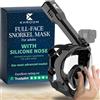 Khroom Maschera da snorkeling Pro Plus per adulti con tasca nasale per lisciare la pressione, attrezzatura da snorkeling per adulti, maschera da snorkeling sicura per CO2 con sistema superiore