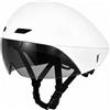 FytStycale Casco da Triathlon Professionale | Antivento, Casco da Bici con Visiera, Leggero, Ciclisti, Bianco