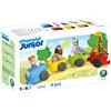 PLAYMOBIL JUNIOR Dierentrein Kleurrijke trein met dieren, 4 aanhangers en
