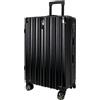 SIGN Valigia rigida da viaggio Trolley ABS Borsa Leggera 4 Doppie Ruote (Set Medio-Grande per Bagaglio a Mano) con Lucchetto a Numeri, Nero , Mittlerer Koffer (65cm)