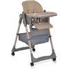 Moni Cangaroo Seggiolone Pappa Regolabile in Altezza LINDO BEIGE con Set Posatine