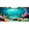 MIRRORANG 61x30cm Sottomarino Tema Acquario Sfondo Sole Colorato Corallo Bolla Pesce Serbatoio Sfondo