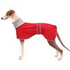 Geyecete -Invernale Cappotto per cane levrieri, Morbido Whippet Giubbotti Pile caldo,Regolabile Giacca con Foro per Imbracatura per Media e Grande Levrieri/Whippet-Rosso-XXL