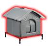 FLYIFE Cuccia da Esterno per Gatti Impermeabile e Termica - Casetta Isolata Invernale con Pavimento Rialzato 7 cm e Porta Antivento, Rifugio Caldo per Gatti Randagi in Giardino o Cortile (Grey,Size S)