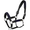 Equestro Cavezza cuoio e nylon Nero/Blu navy Cob